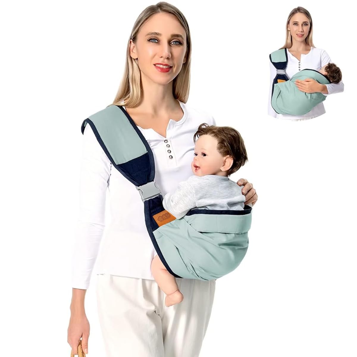 SNOWIE SOFT Baby Carrier Bag for 0 to 3 Year Baby Adjustable Kangaroo Bag Shoulder Strap Sling 45lb Load Capacity, Baby Carry Bags for Mothers Breathable Baby Carrier for New Born Baby Products Green SNOWIE SOFT Baby Carrier Bag for 0 to 3 Year Baby Adjustable Kangaroo Bag Shoulder Strap Sling 45lb Load Capacity, Baby Carry Bags for Mothers Breathable Baby Carrier for New Born Baby Products Green